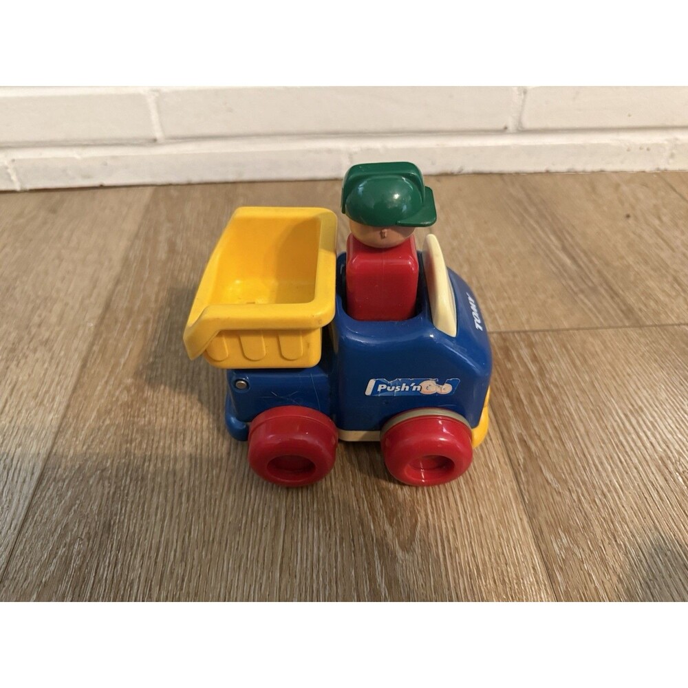 Tomy Push N’Go Dump Truck Toy Vintage Push Down Driver 90s Preschool Works